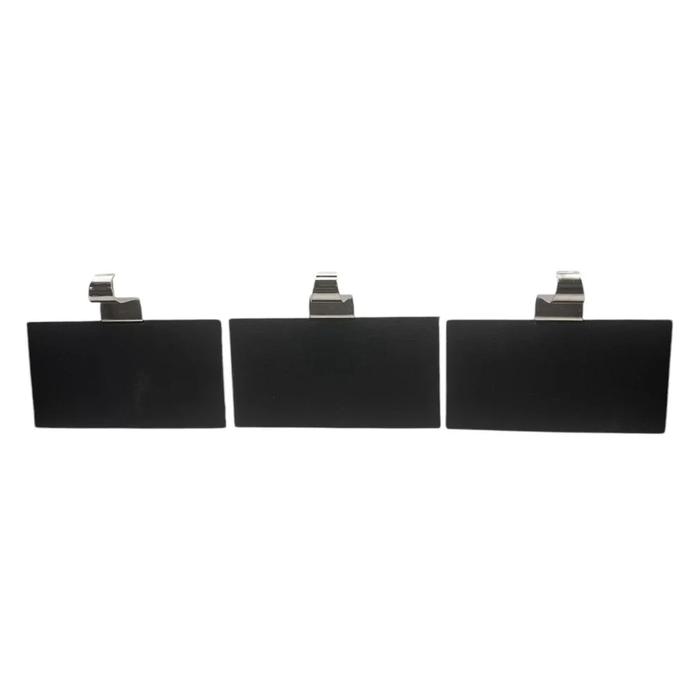 Silver Metal 'JOY' Black‎ & White Checker Stocking Hangers Hooks Shelf Mantel